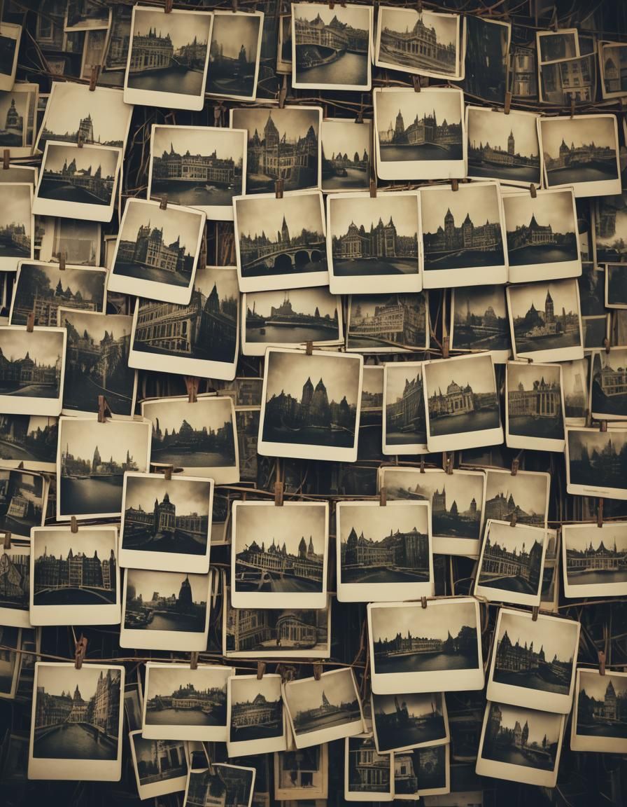 Vintage Polaroid of Old London: Digital Painting