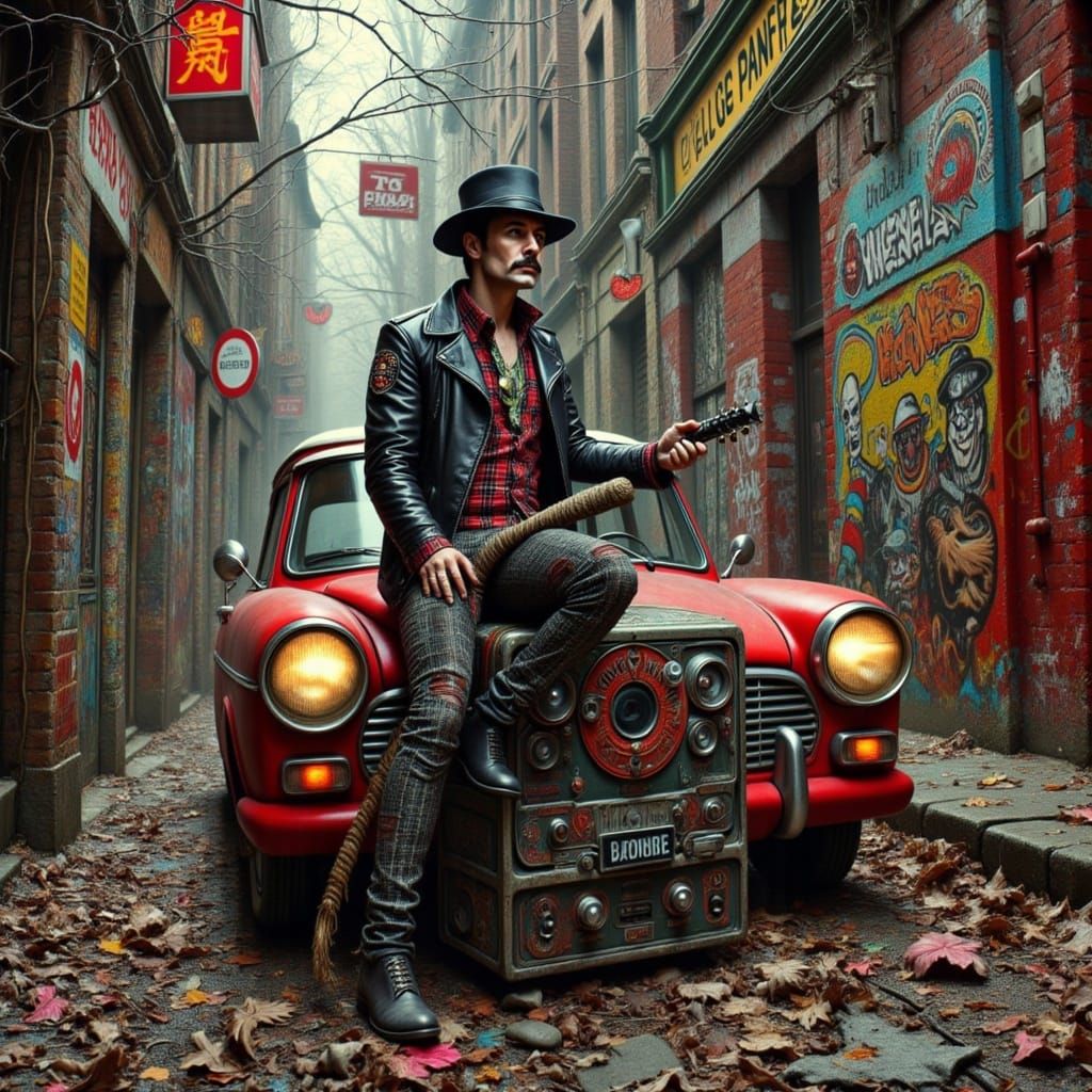 Retro-Futuristic Neon Cityscape at Dusk