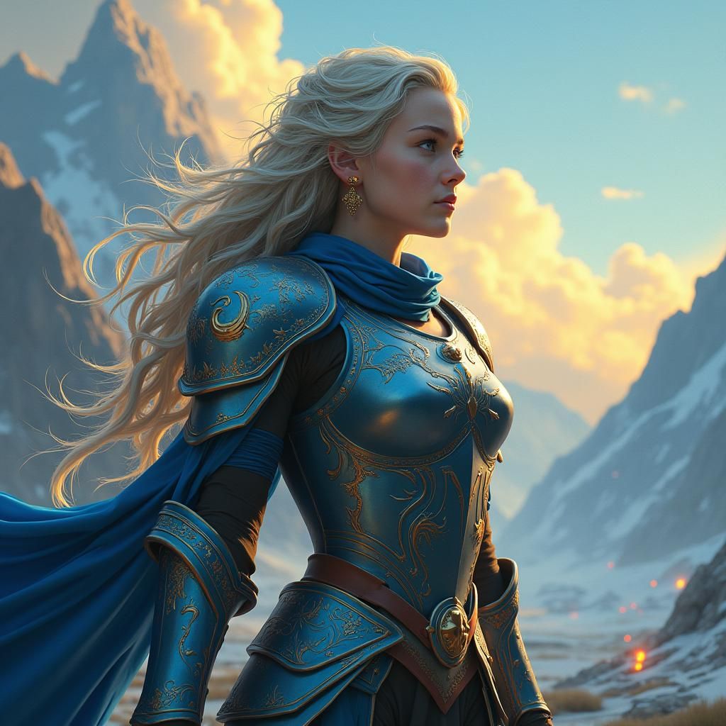 Armored Girl Saving World: Matte Painting in 8K