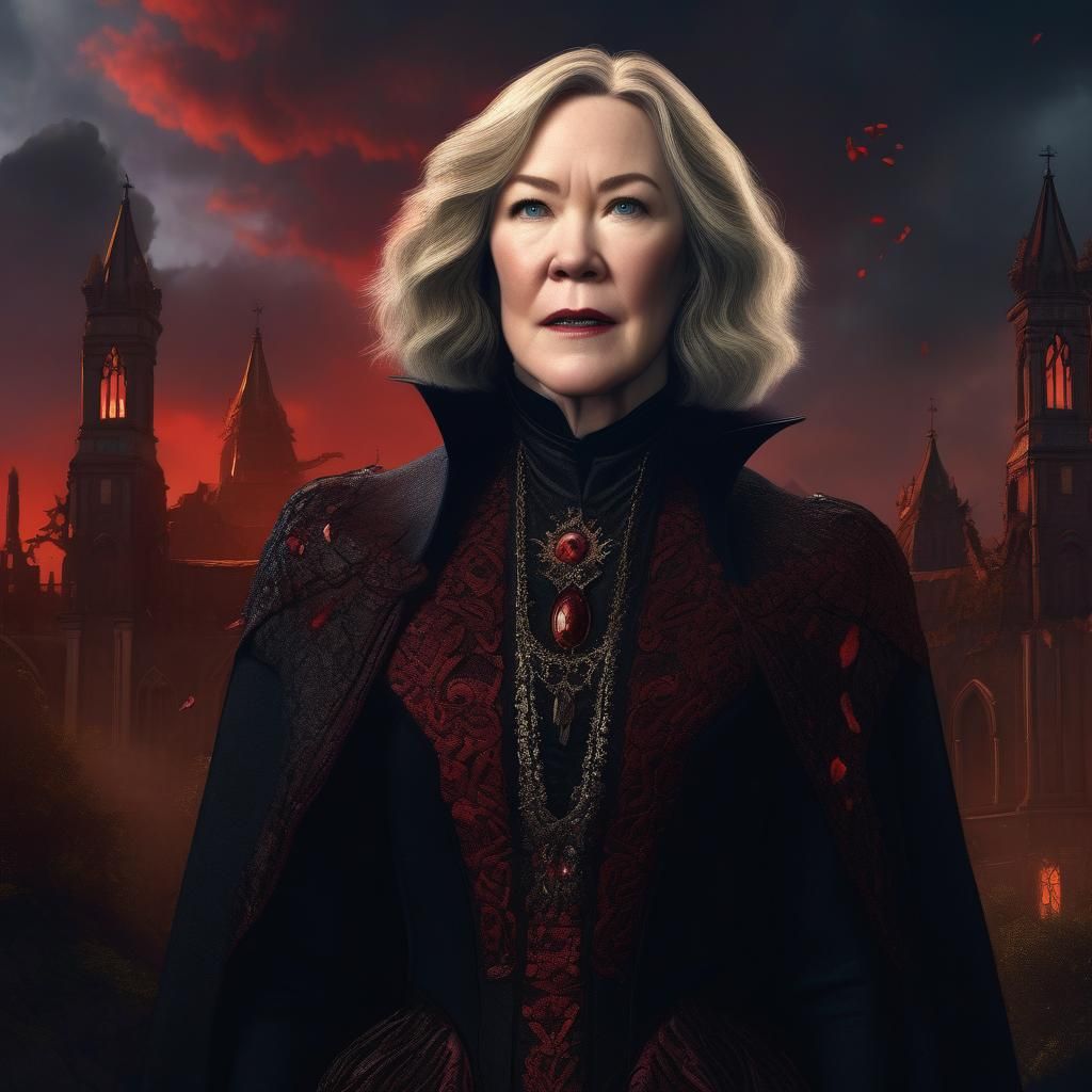 Catherine O'Hara as a Vampire in Detailed Painting