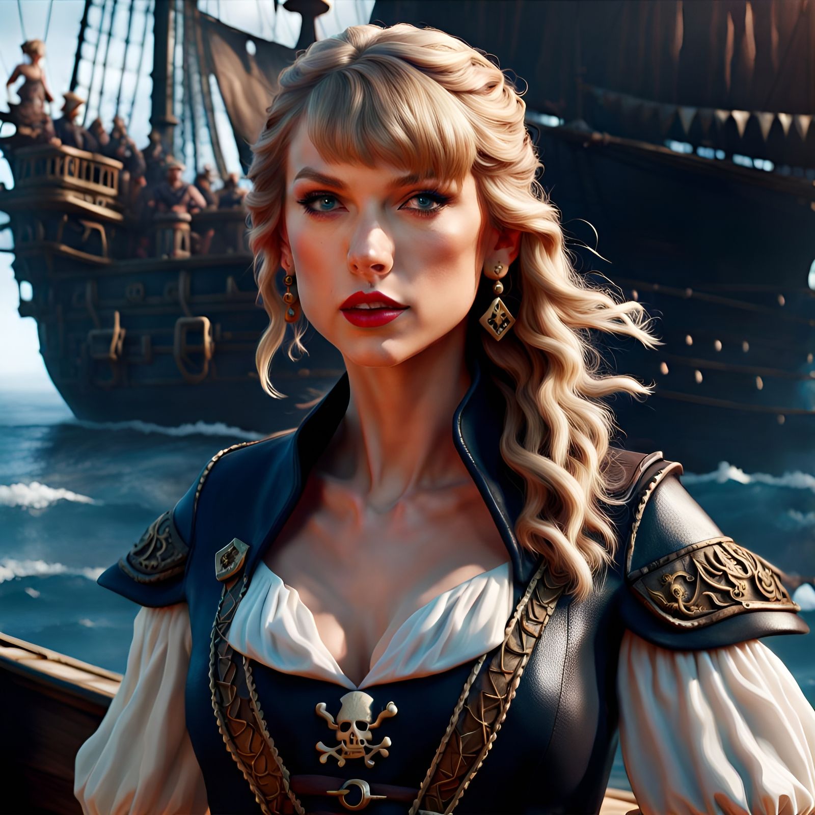 Taylor Swift as Pirate: Detailed Matte Painting