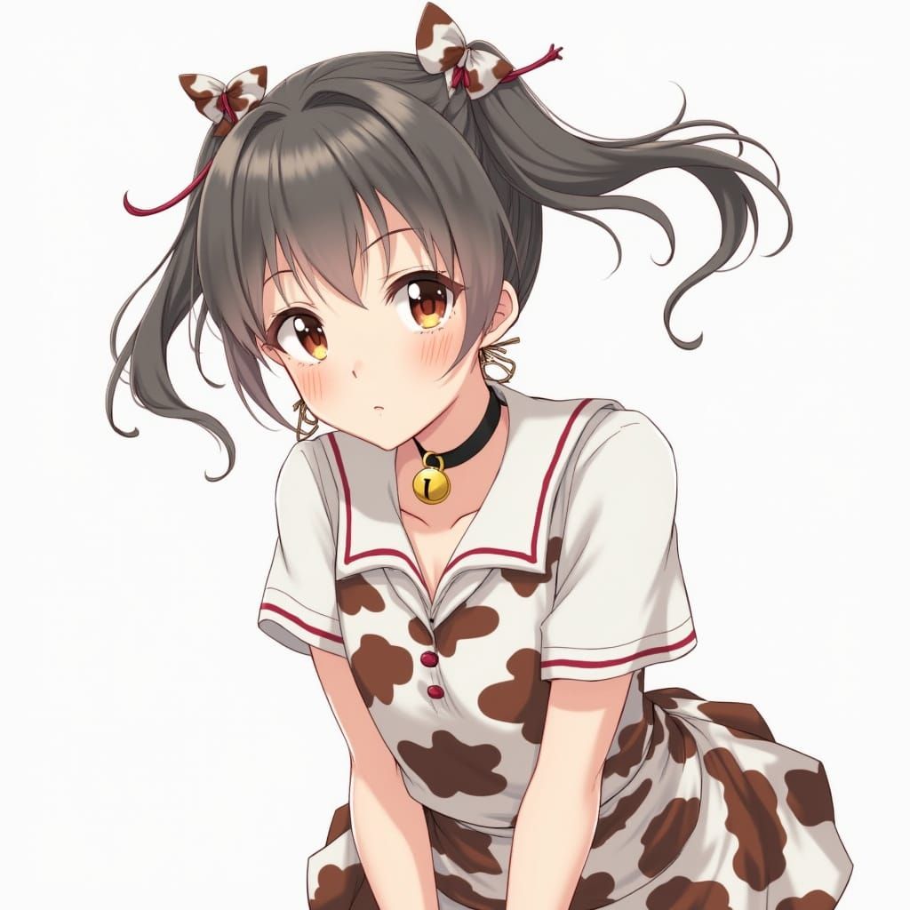 Anime Girl in School Uniform with Twin Tails