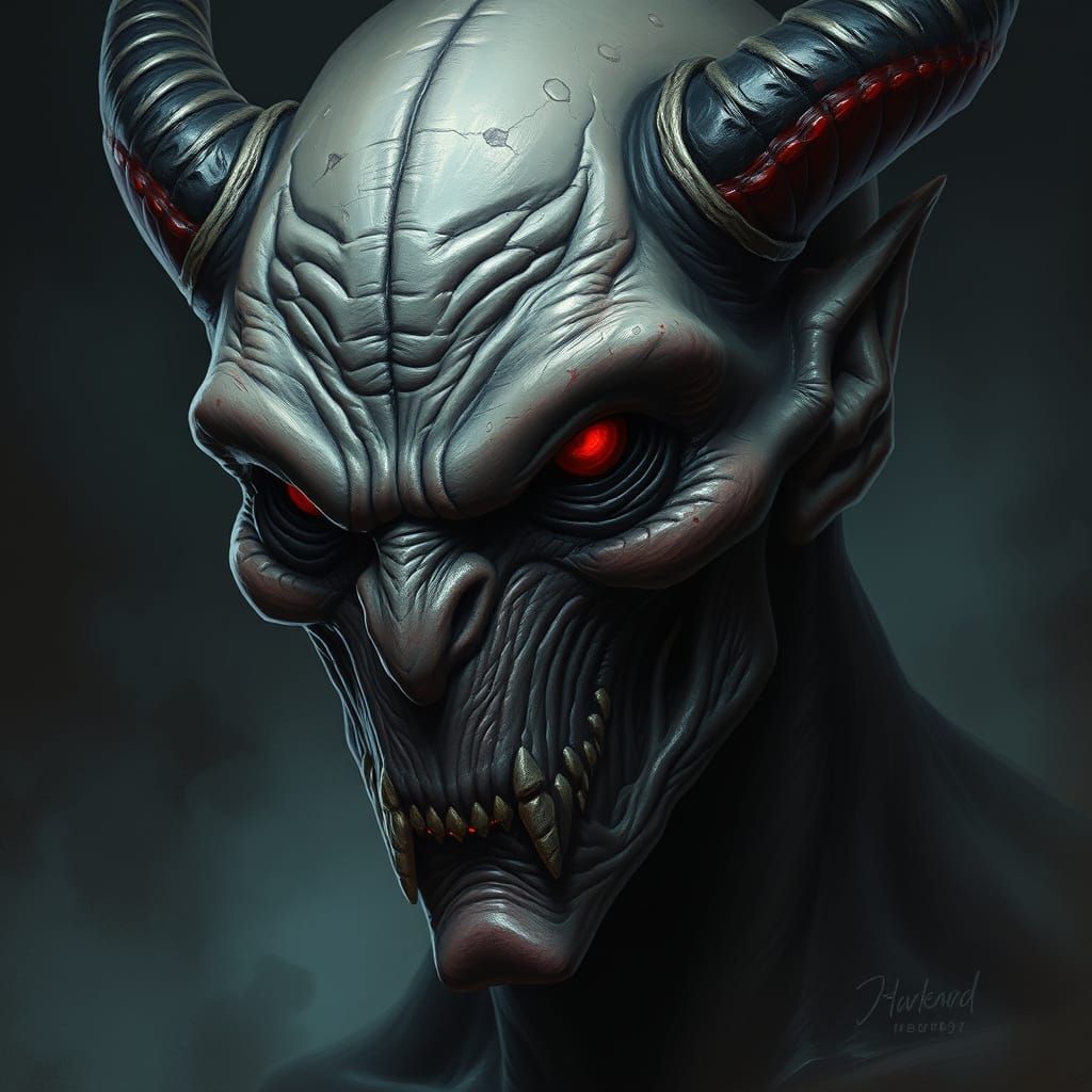 Hyperrealistic Portrait of Satan as a Human