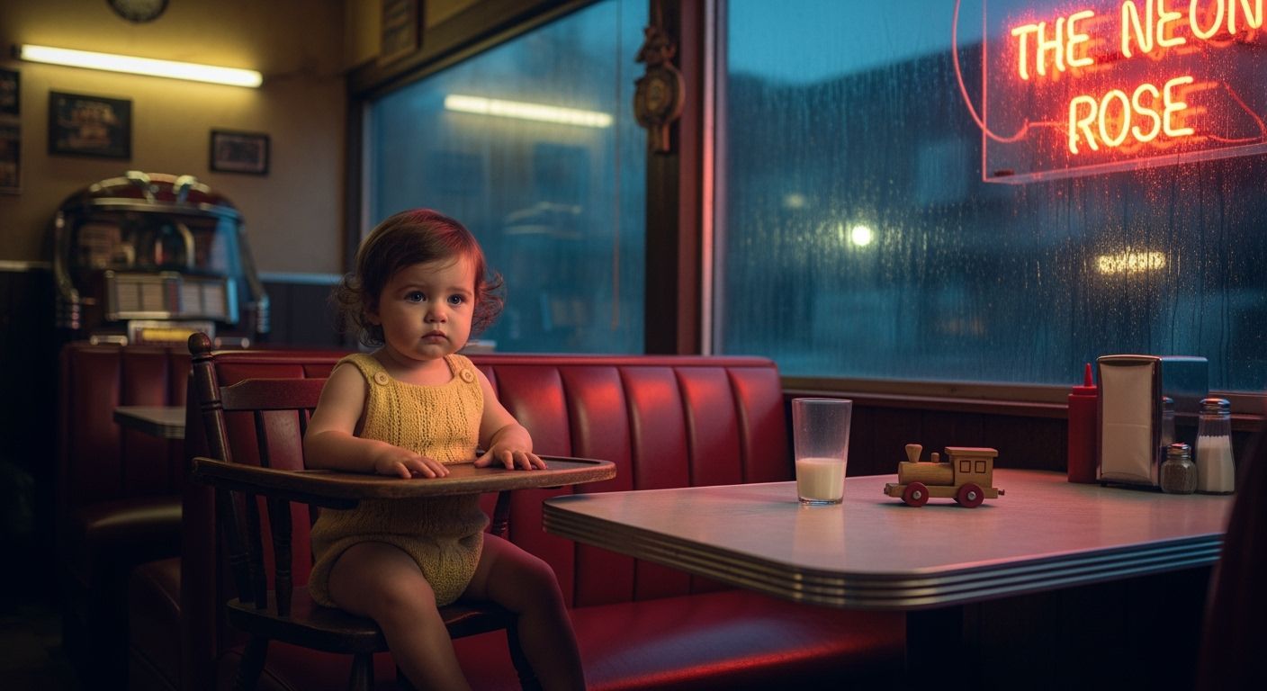 Nostalgic Baby Portrait in Cinematic Style