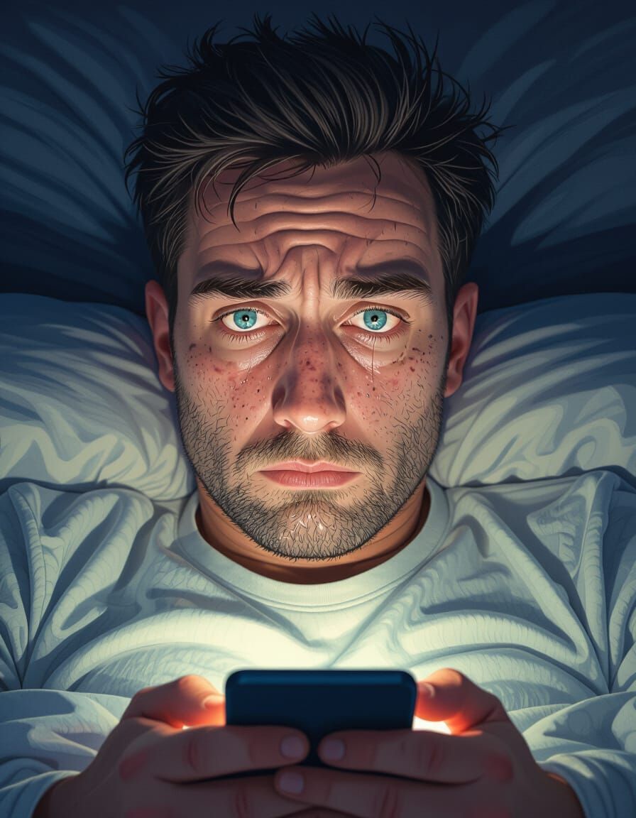 Man Suffers Extreme Insomnia, Illuminated by Phone