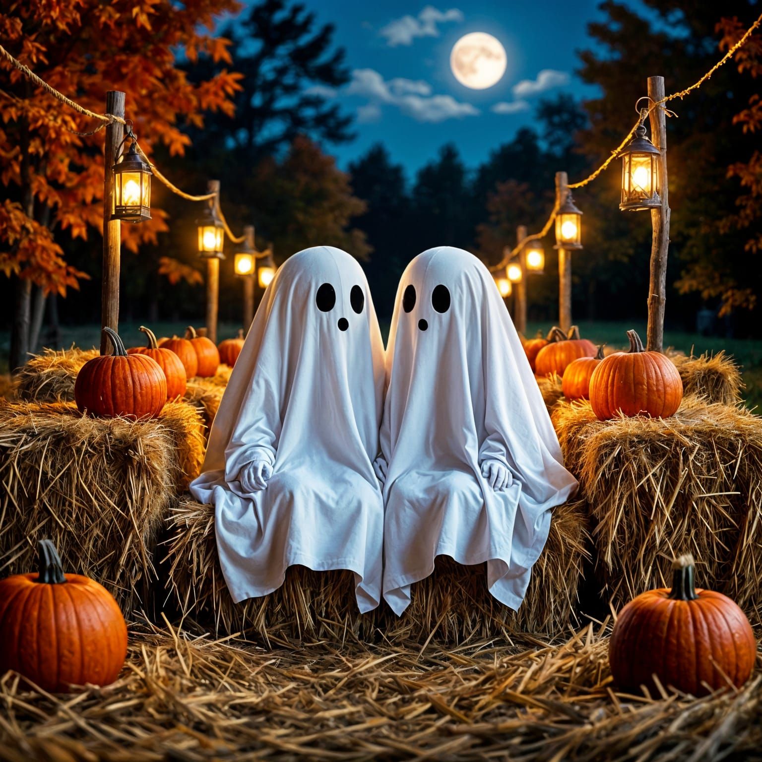 Ghosts' Romantic Hayride Under Harvest Moon