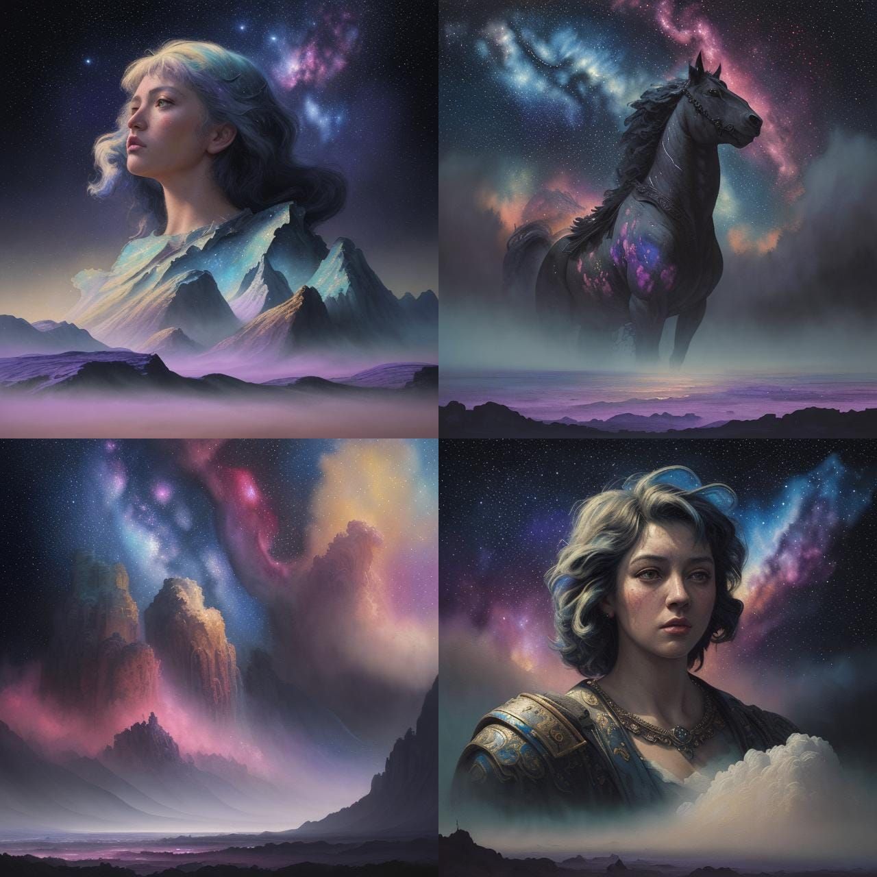 Stars in Ink: Hyperrealistic Gouache Digital Painting