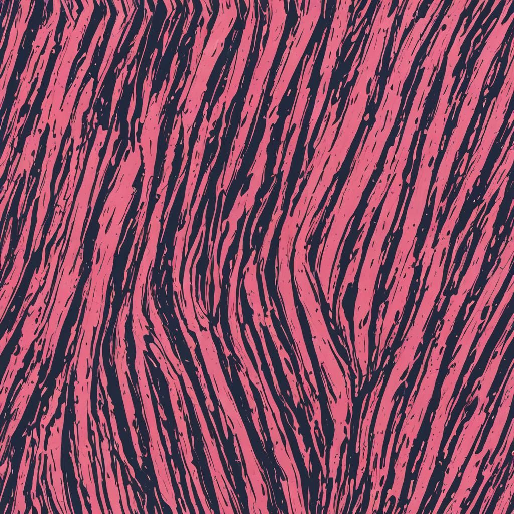 Pink Heart Pattern with Stripes in Detailed Matte Style