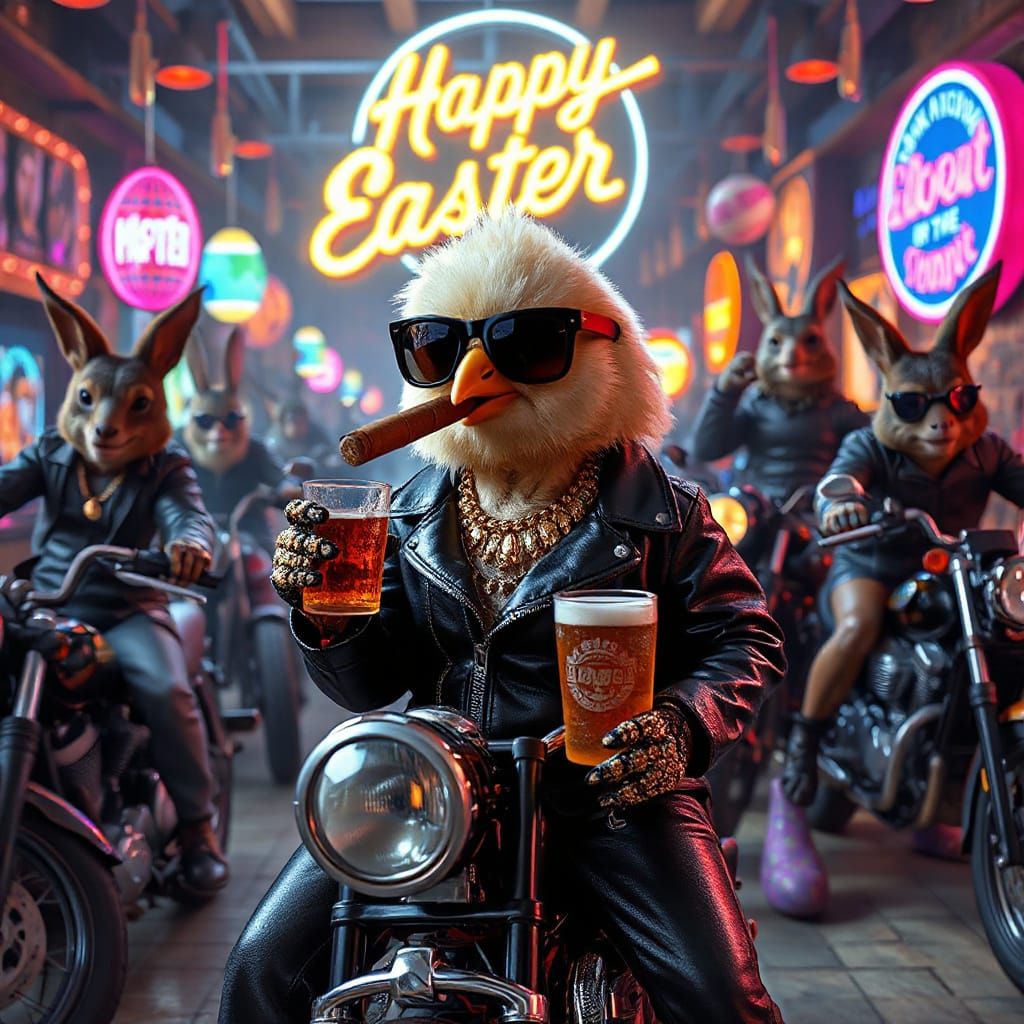 Gritty Easter Celebration in Neon