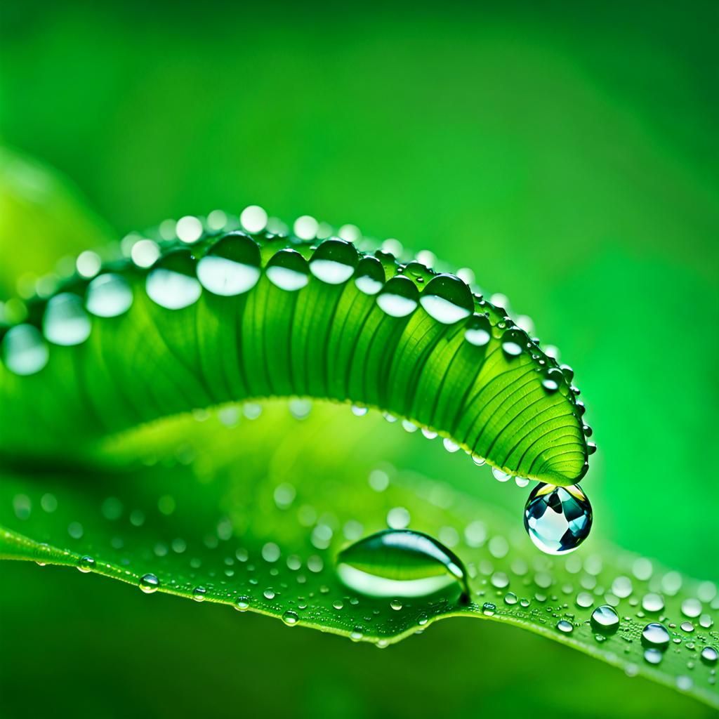 Dew-Kissed Worm: Macro Photography Close-Up