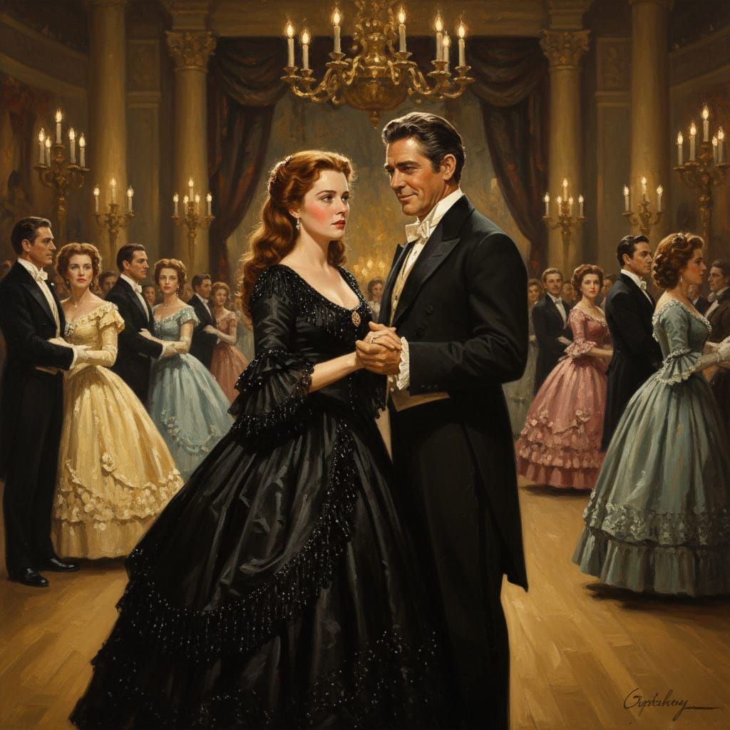 Vivian Leigh and Rhett Butler Dance The Virginia Reel