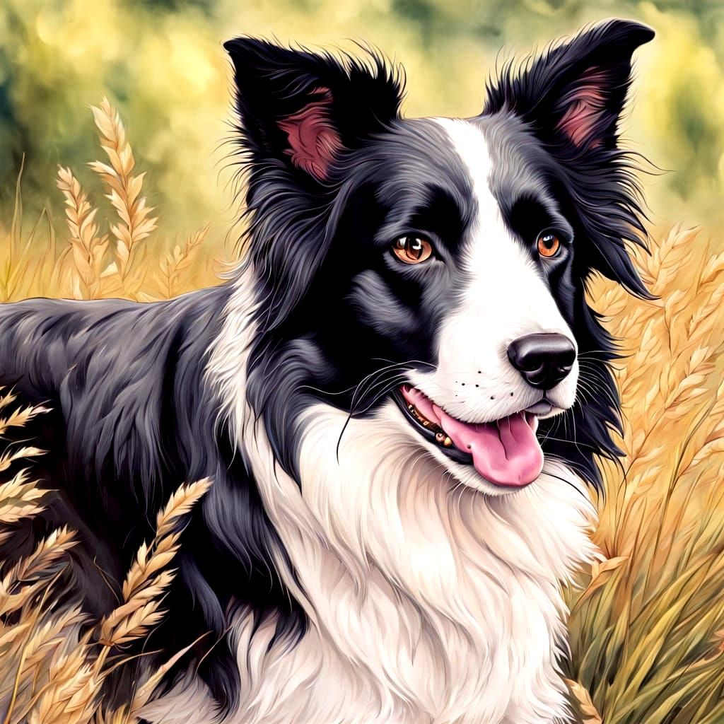 beautiful border collie by monge, outdoor background