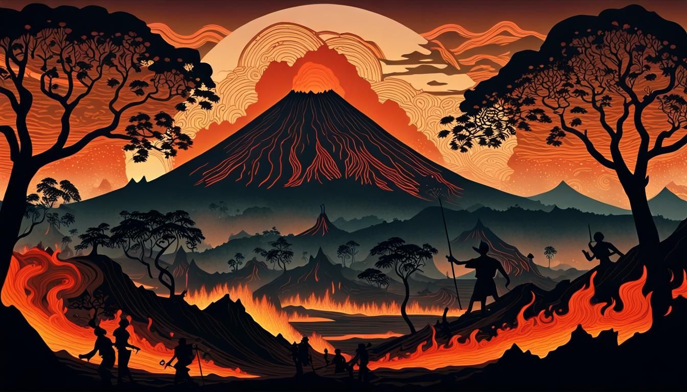 Volcanic Eruption: Shadow Puppet Silhouette Animation