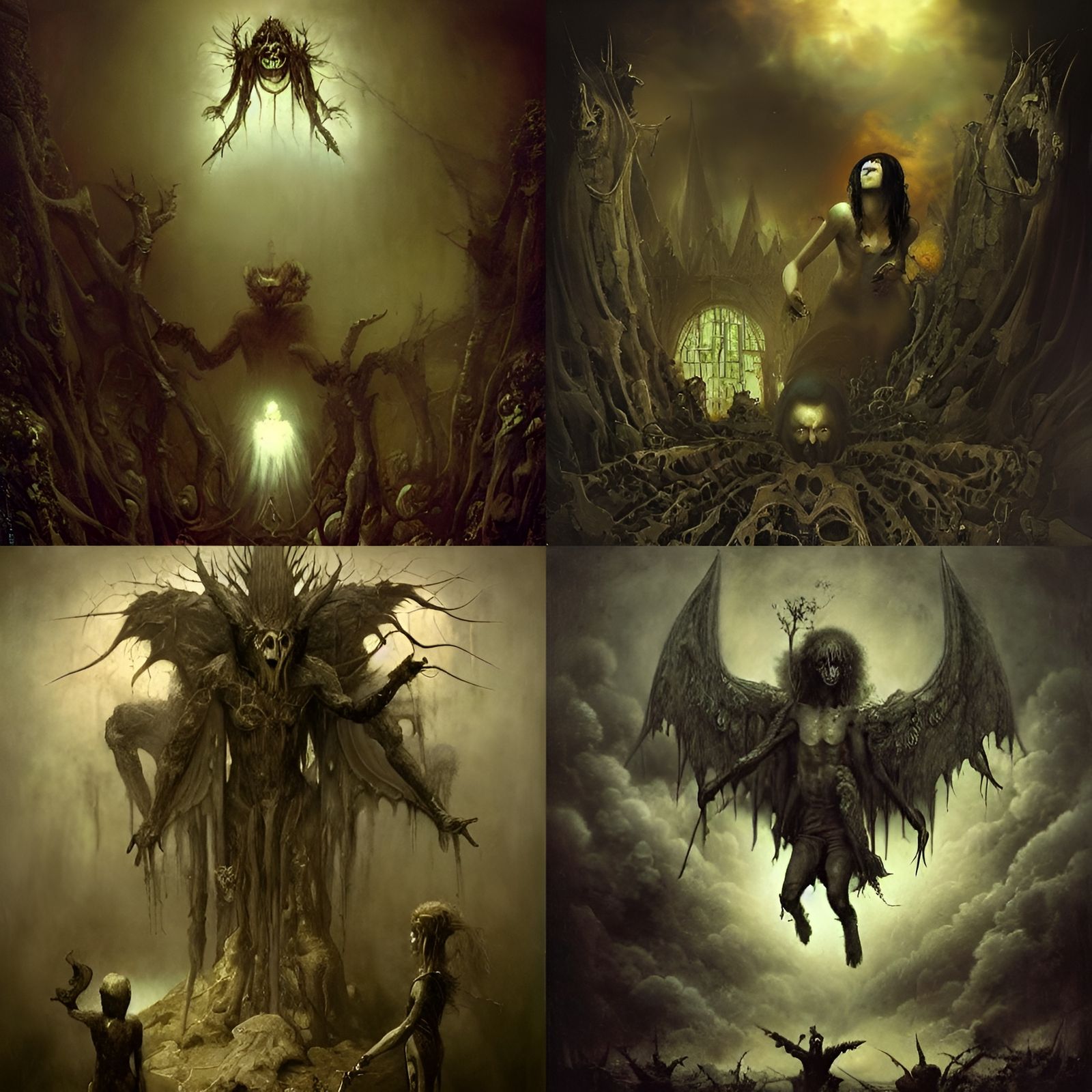 Gothic Dystopian Inner Demons in Dark Surrealism Style