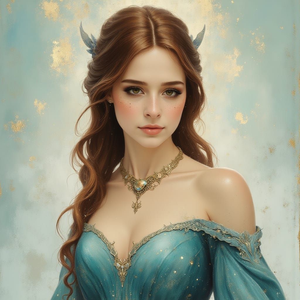 Regal Fantasy Portrait in Divine Oil Style