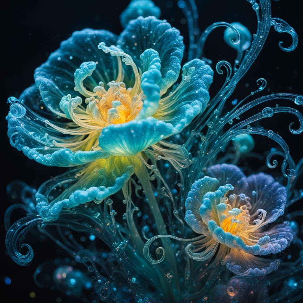 Bioluminescent Poison Gel in Surreal Macro Shot