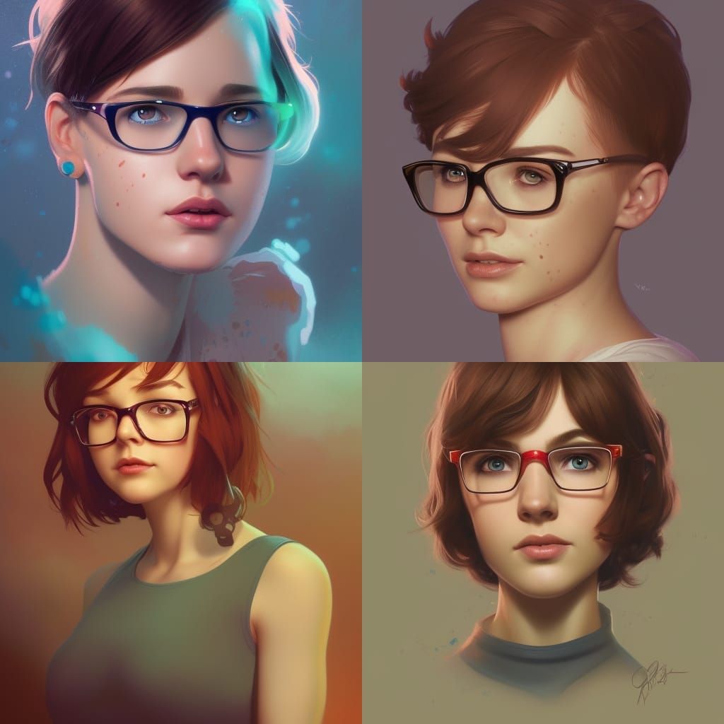 Velma Dinkley Portrait in Hyperdetailed Style