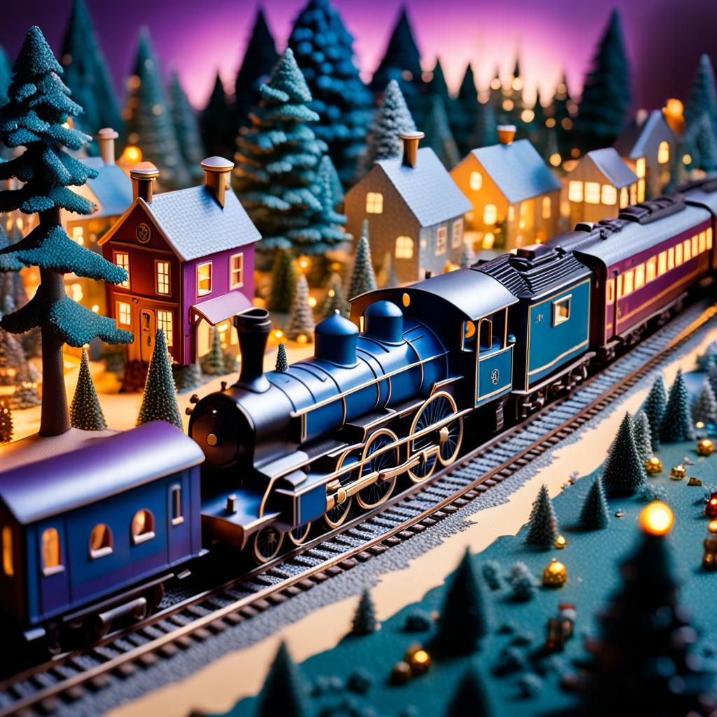 Christmas Model Railway Pop-Up Book: Hyperrealistic Art
