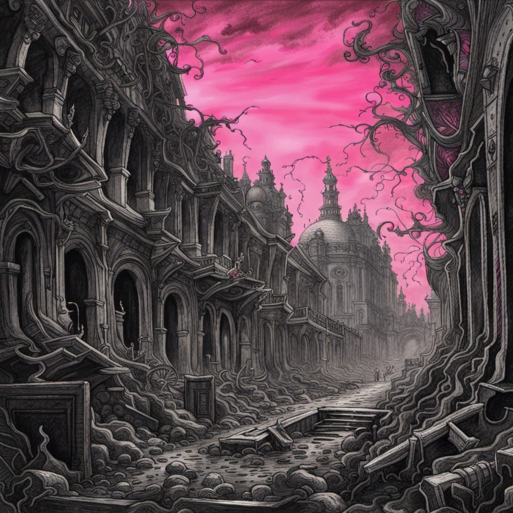 Decaying Baroque City on Dying Earth: Synthwave Horror
