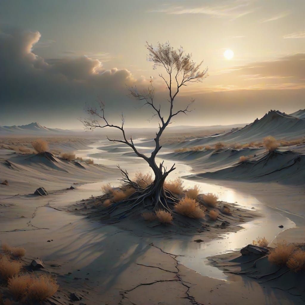 Ethereal Form Amidst War's Aftermath