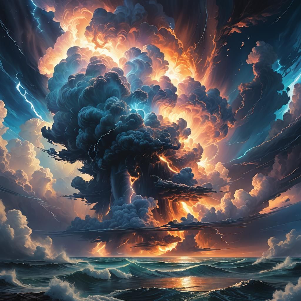 Neptune Storm: Sci-Fi Illustration in Syd Mead Style