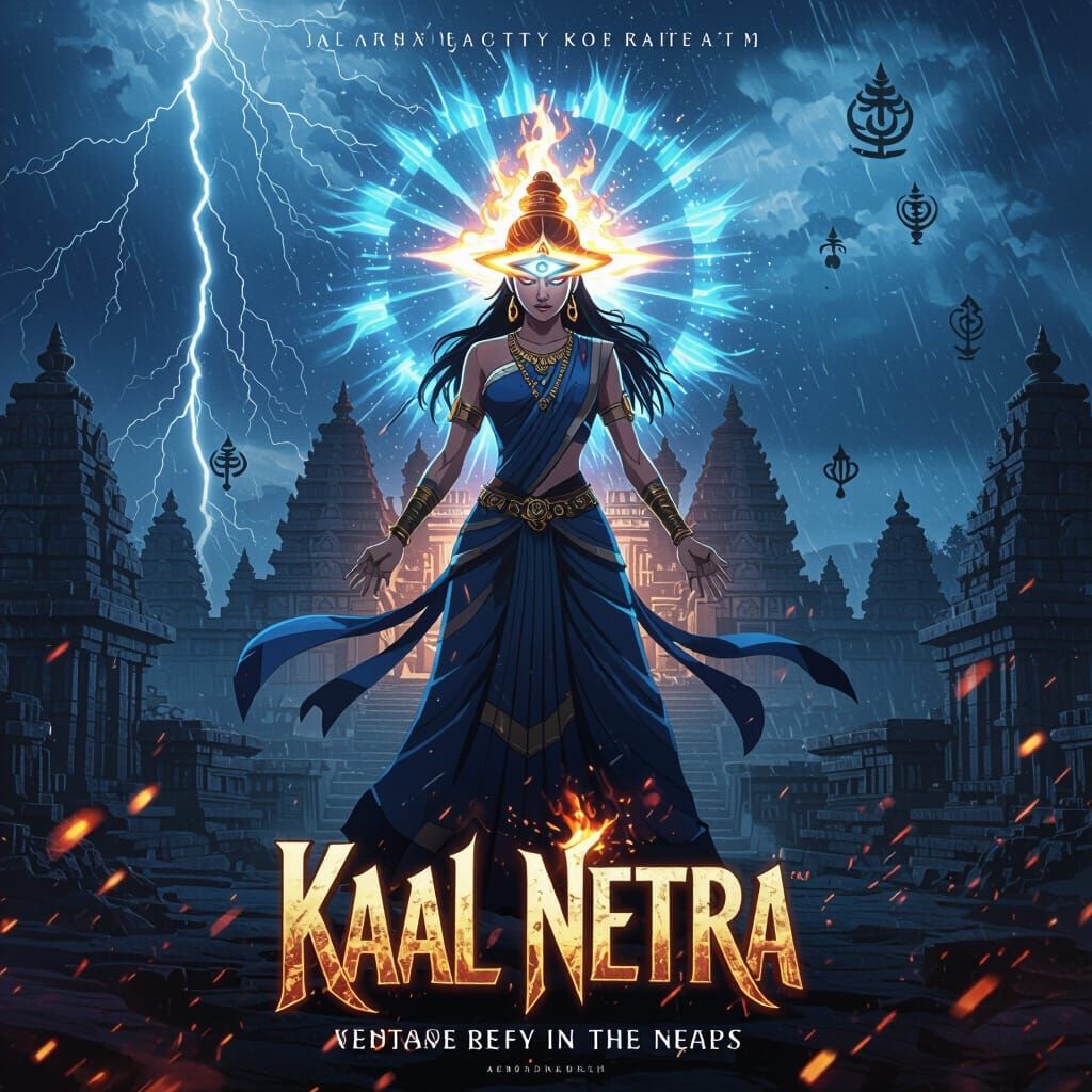 Kaal Netra Anime Poster: Warrior Goddess with Cosmic Power