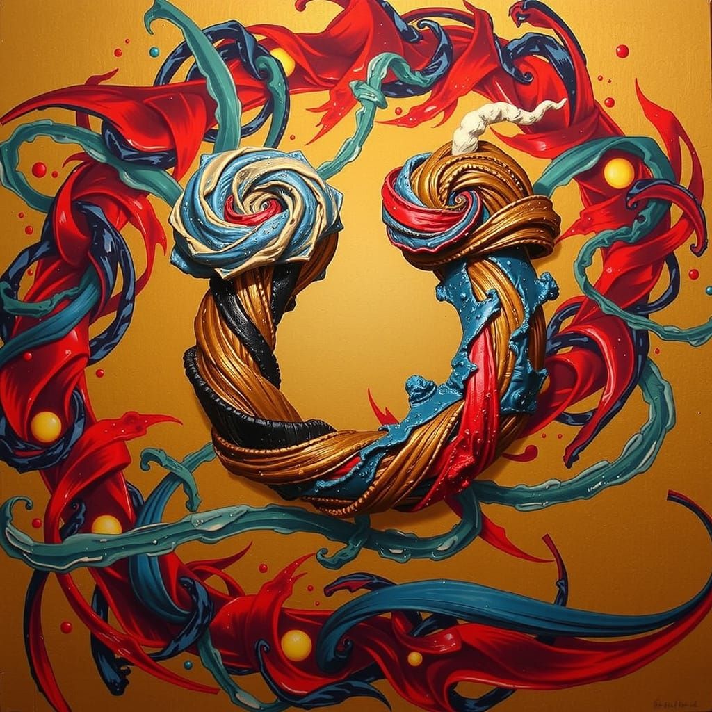 Dynamic Swirling Vortex Abstract Art