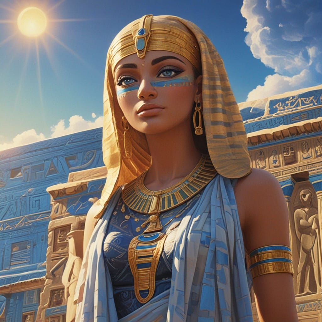 Dancing Mummy with Sapphire Eyes, Oil Painting