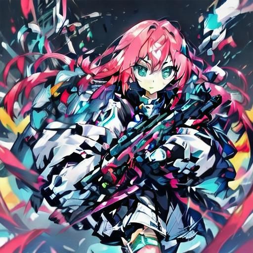 Anime Girl in Comic Book Style