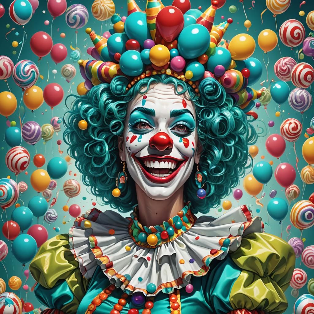 Candy Art Clown Queen with a Big Smile