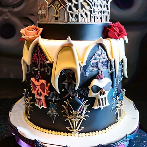 Hyperrealistic Gothic Cake Masterpiece in 4K