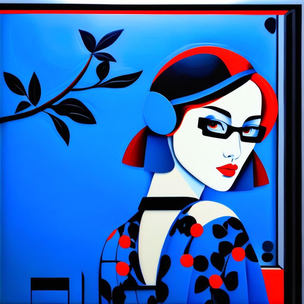 Surreal Robot Goddess in Geometric Abstraction