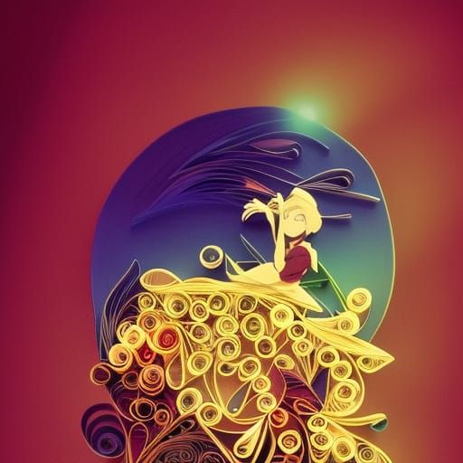 Paper Quilling in Studio Ghibli Anime Style