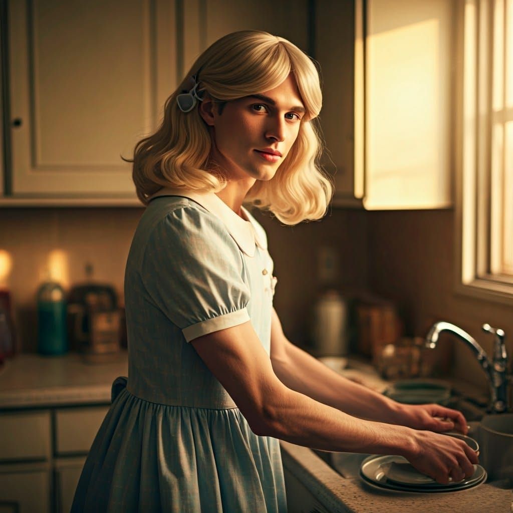 Charming Mod Boy Basks in Warm Domestic Glow