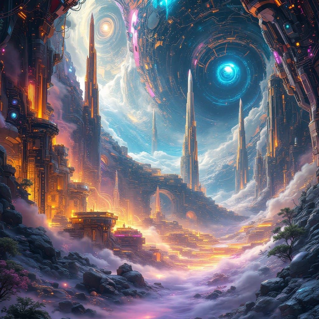 Synthetic Utopias and Nightmares Converge in Ethereal Realms