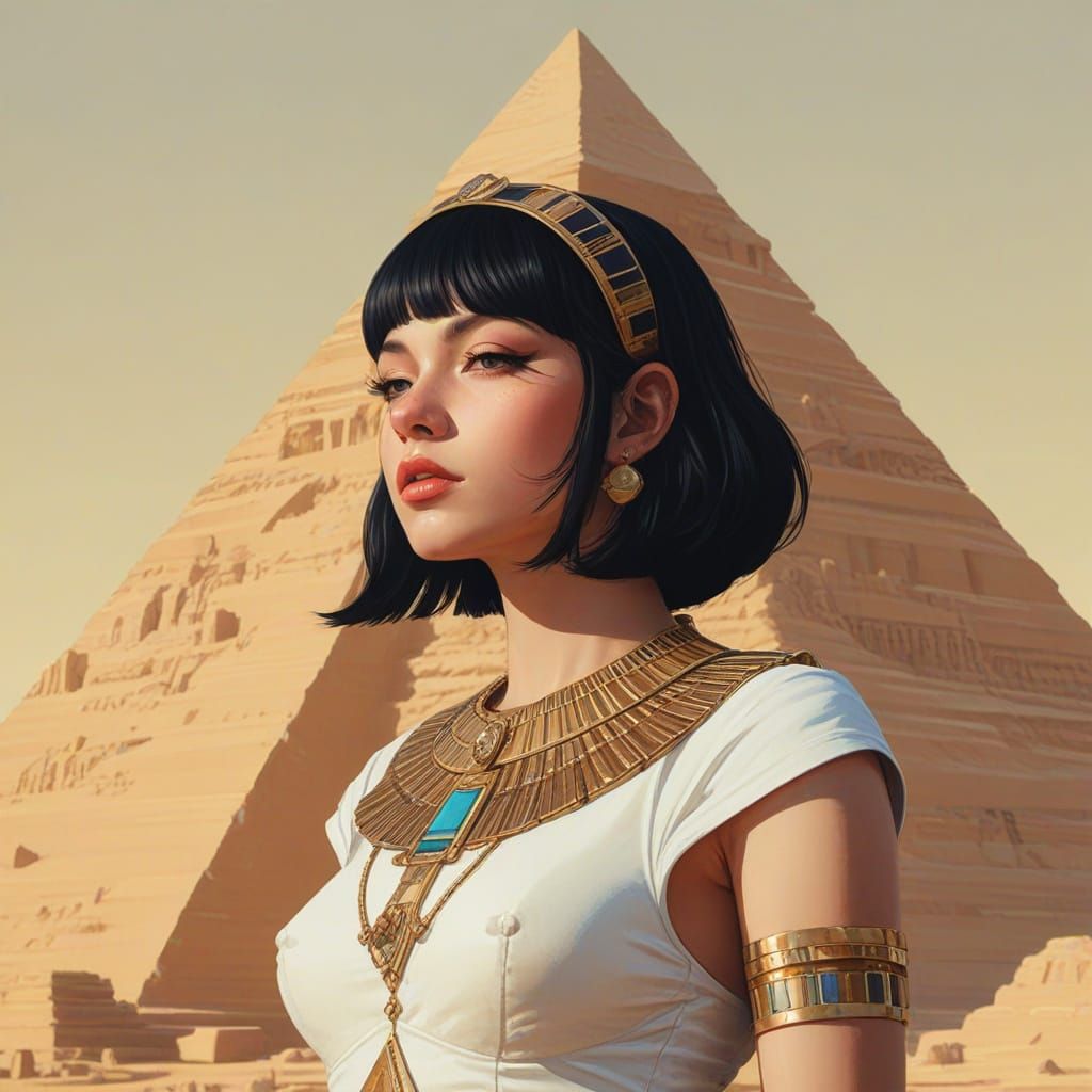 Cleopatra in Futuristic Ancient Elegance