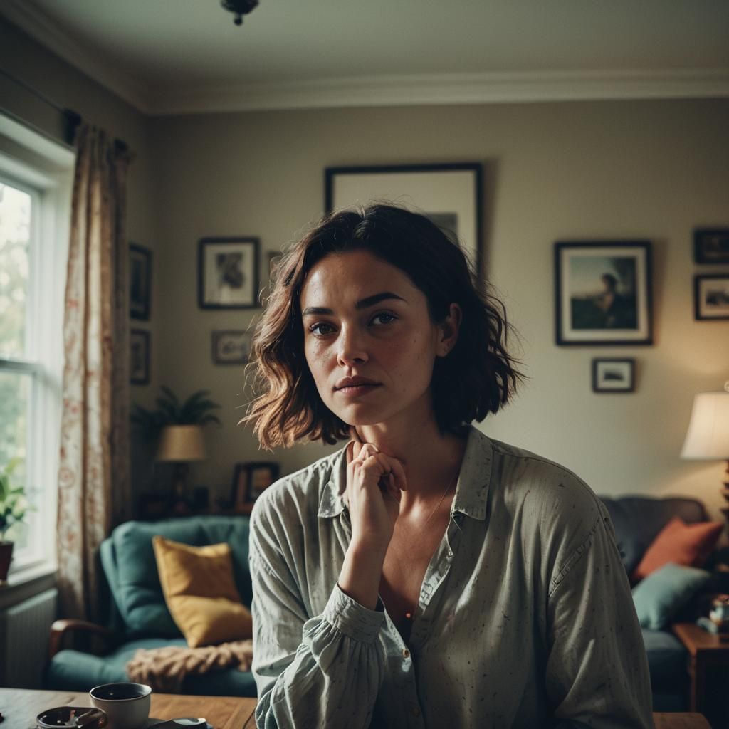 Woman at Home: Cinematic Self-Esteem Portrait