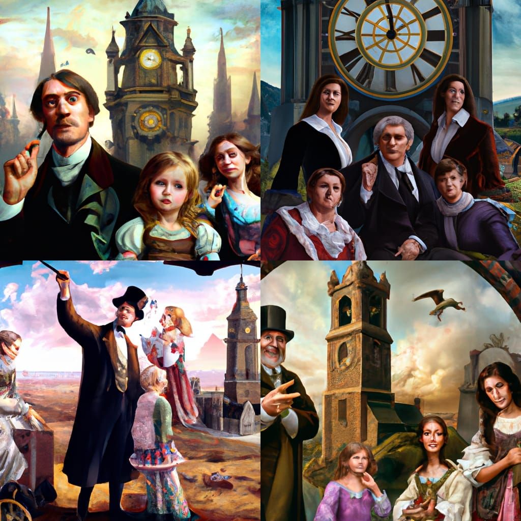 19th Century Vicar Aims Gun, Impasto Gouache Style