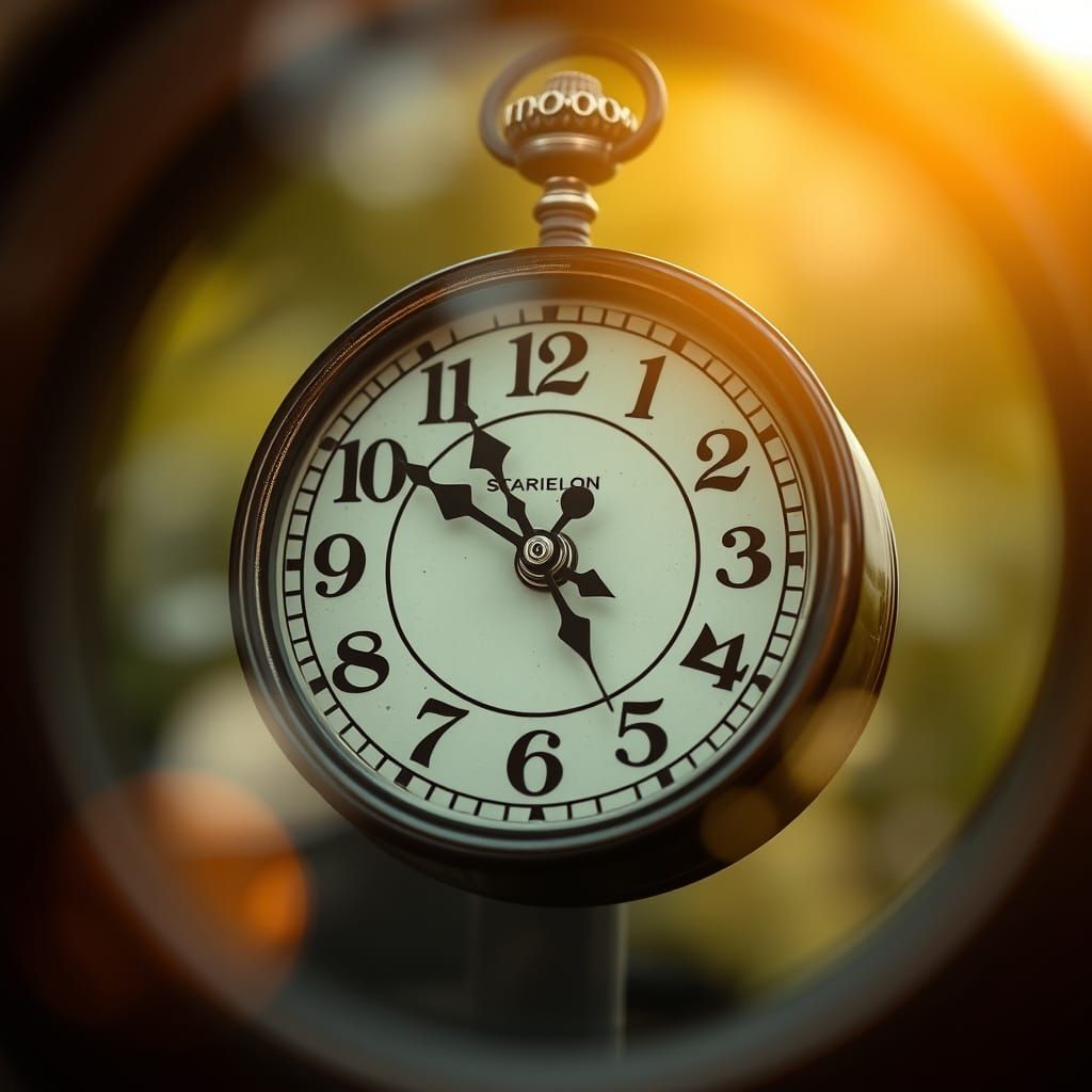 Hyperrealistic Scary Clock Face in Natural Light