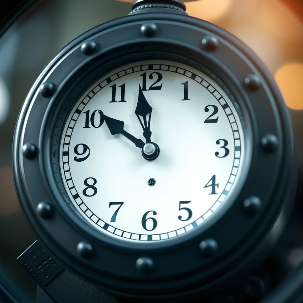 Scary Clock Face in Hyperrealism Style