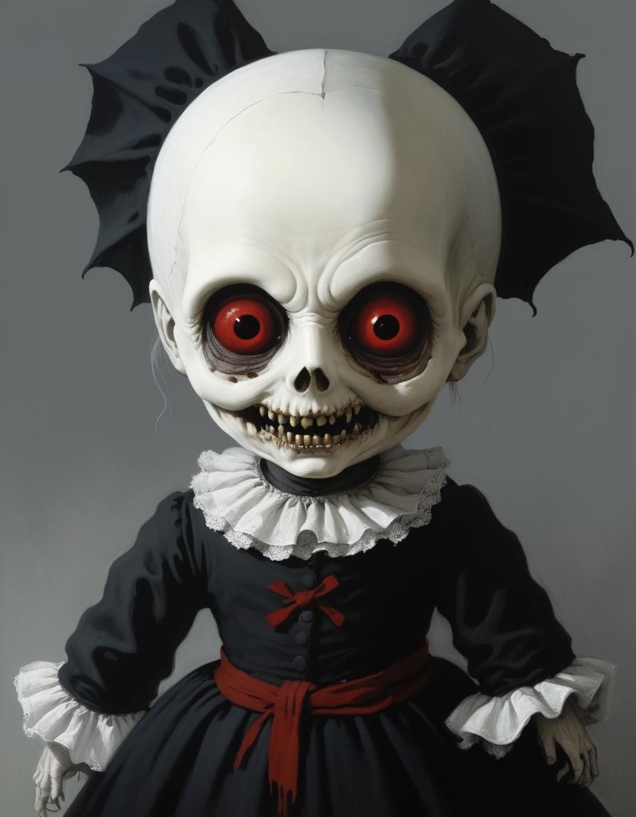 Terrifying Woman in Horror Style