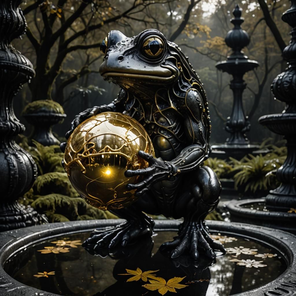 Alien Frog Creature at Giger Fountain