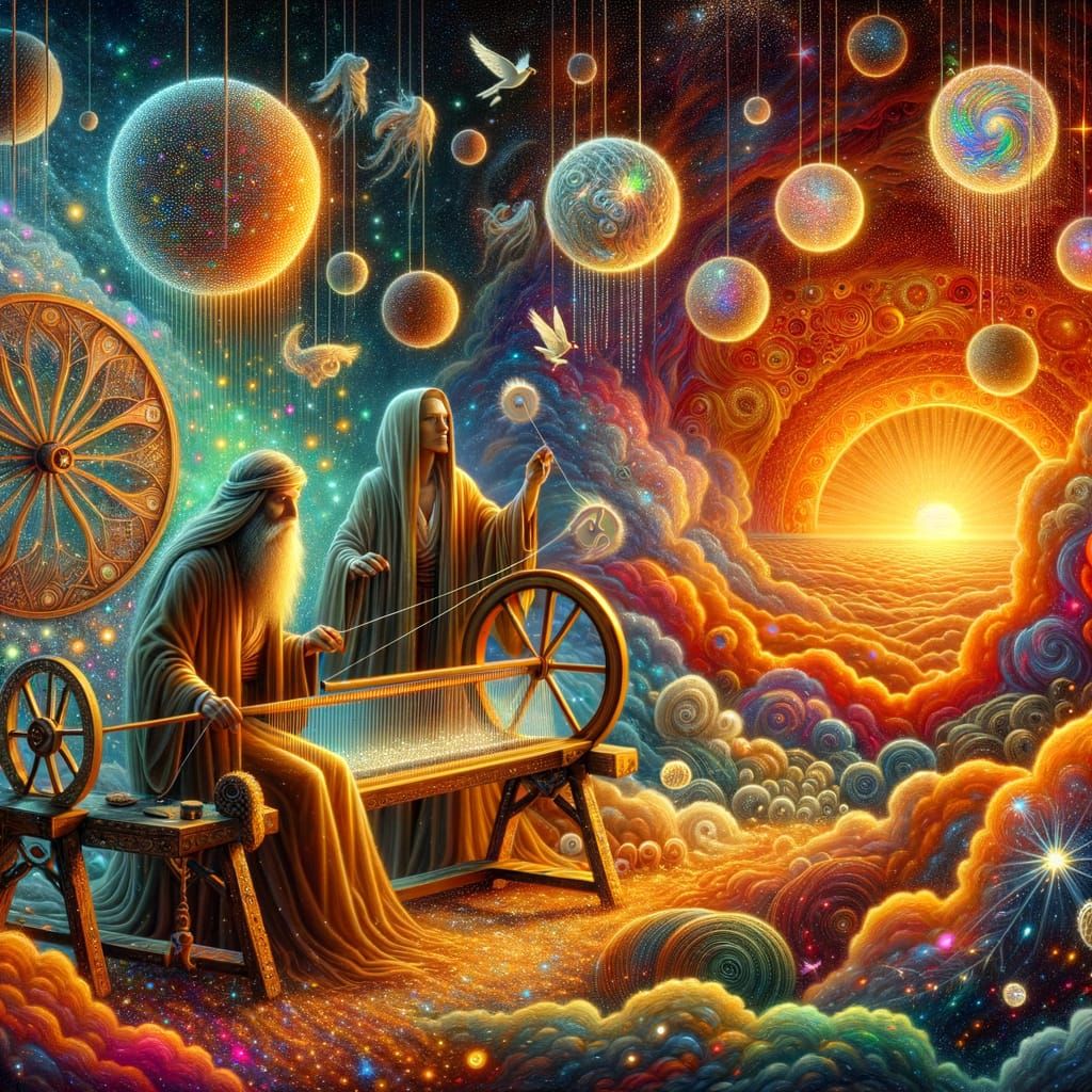 Ethereal Cloud Weavers Spinning Gossamer Threads