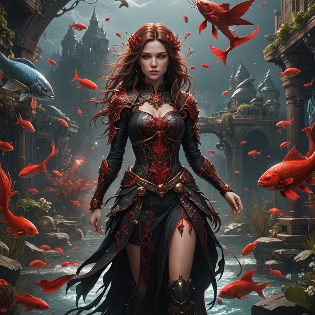Detailed Pisces Character in Fantasy Concept Art