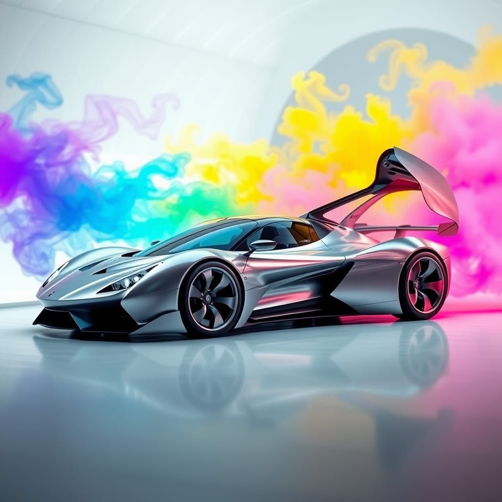 Futuristic Sports Car Aerodynamic Test