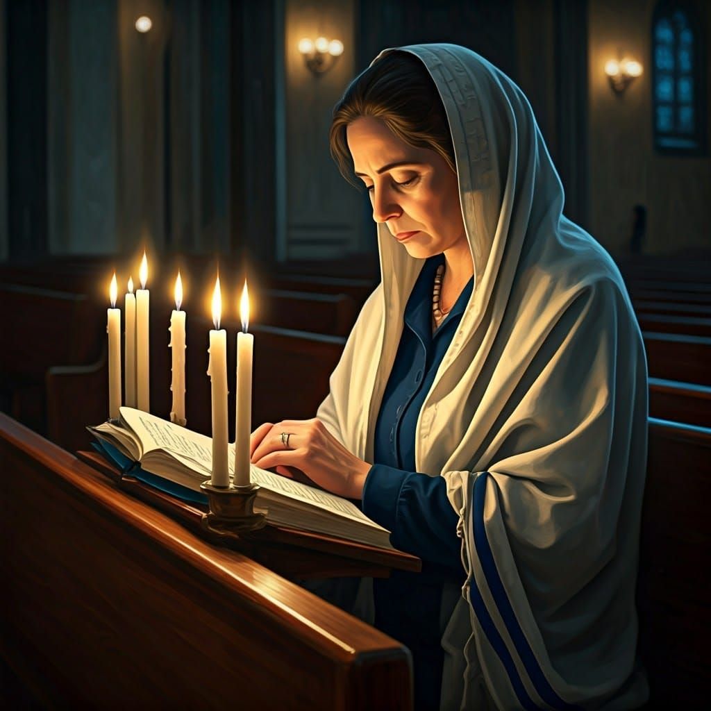 Solemn Prayer on Yom Kippur in Dreamlike Style