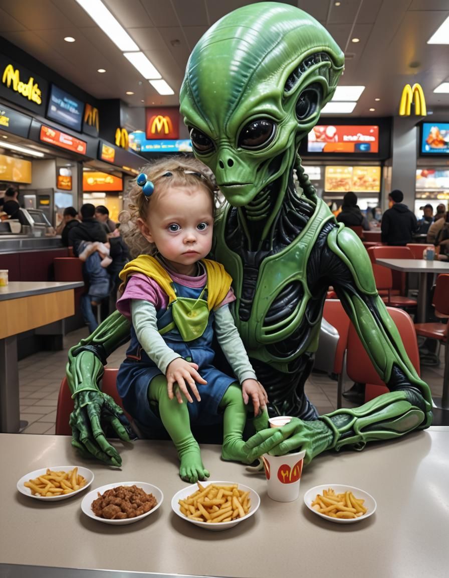 Alien mother with daughter