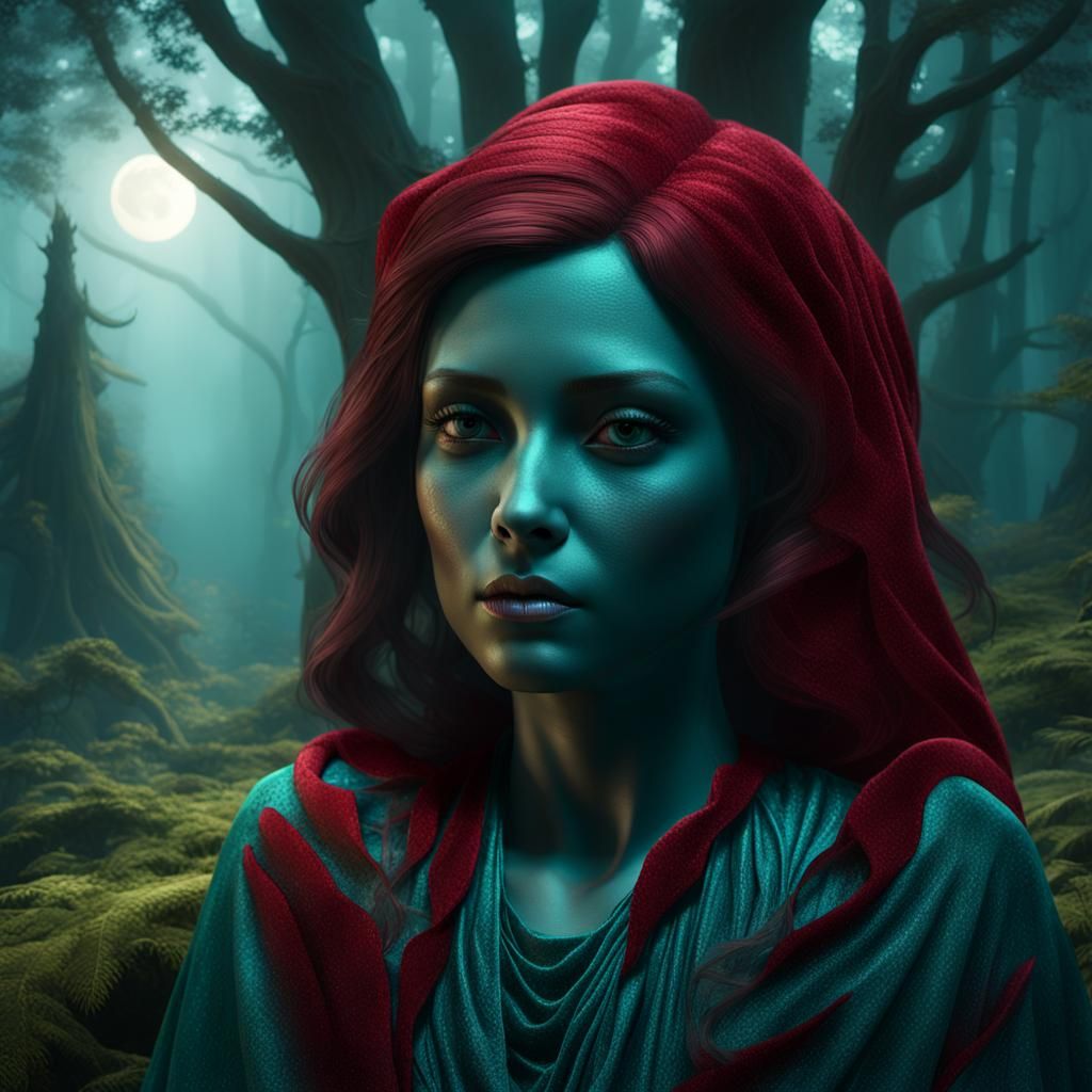 Dress in Mystical Forest Clearing in Fantasy Art