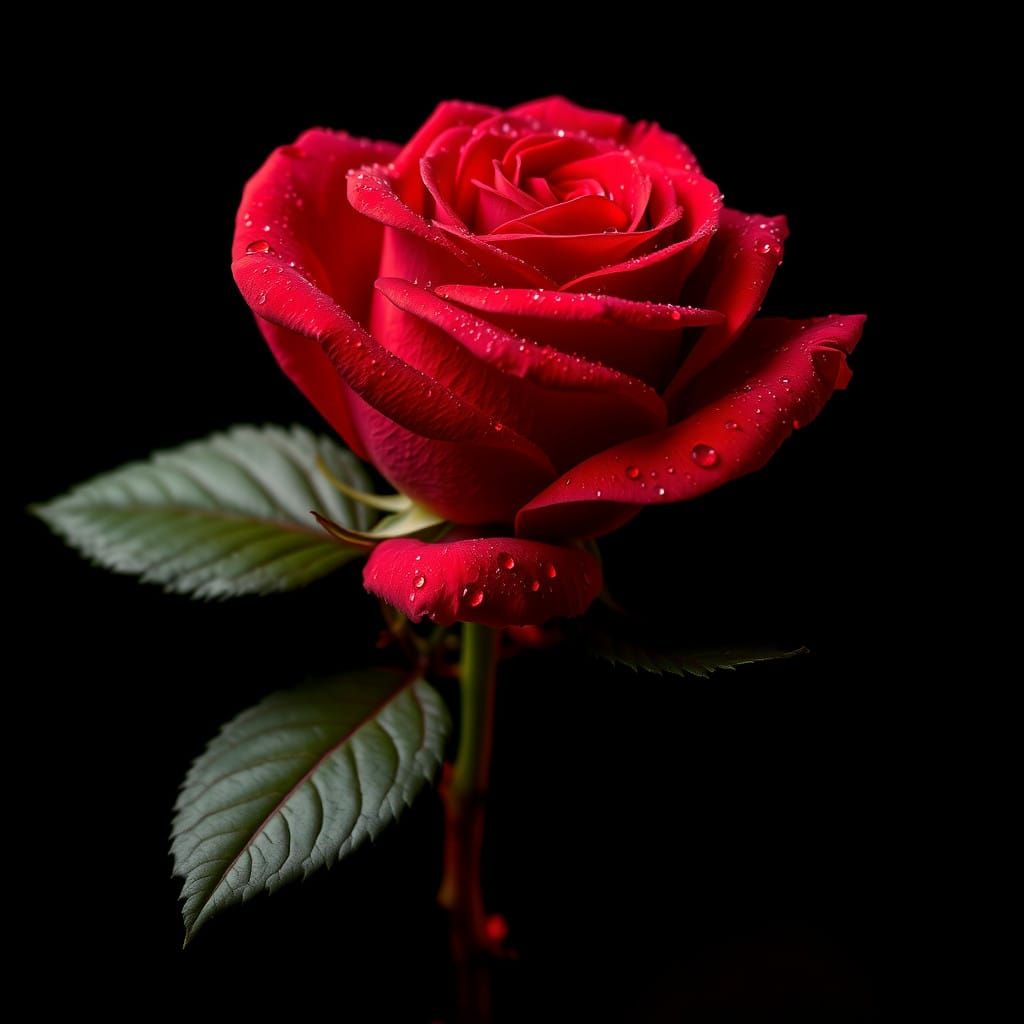 Vibrant Red Rose Blooms on Dark Background