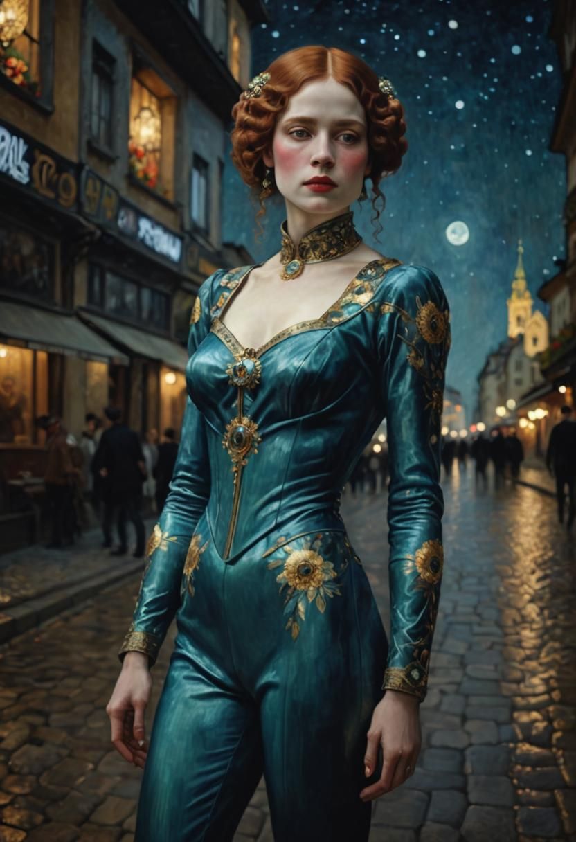 Golden Portrait in Klimt Style